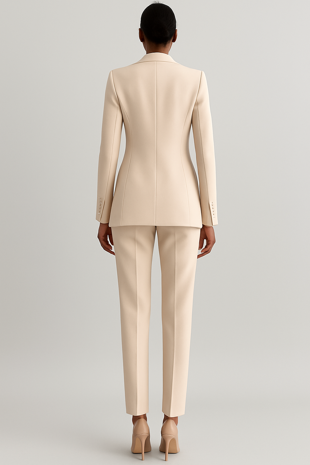 Women's Double Button Blazer Set – Tailored Office Blazer and Trousers Set
