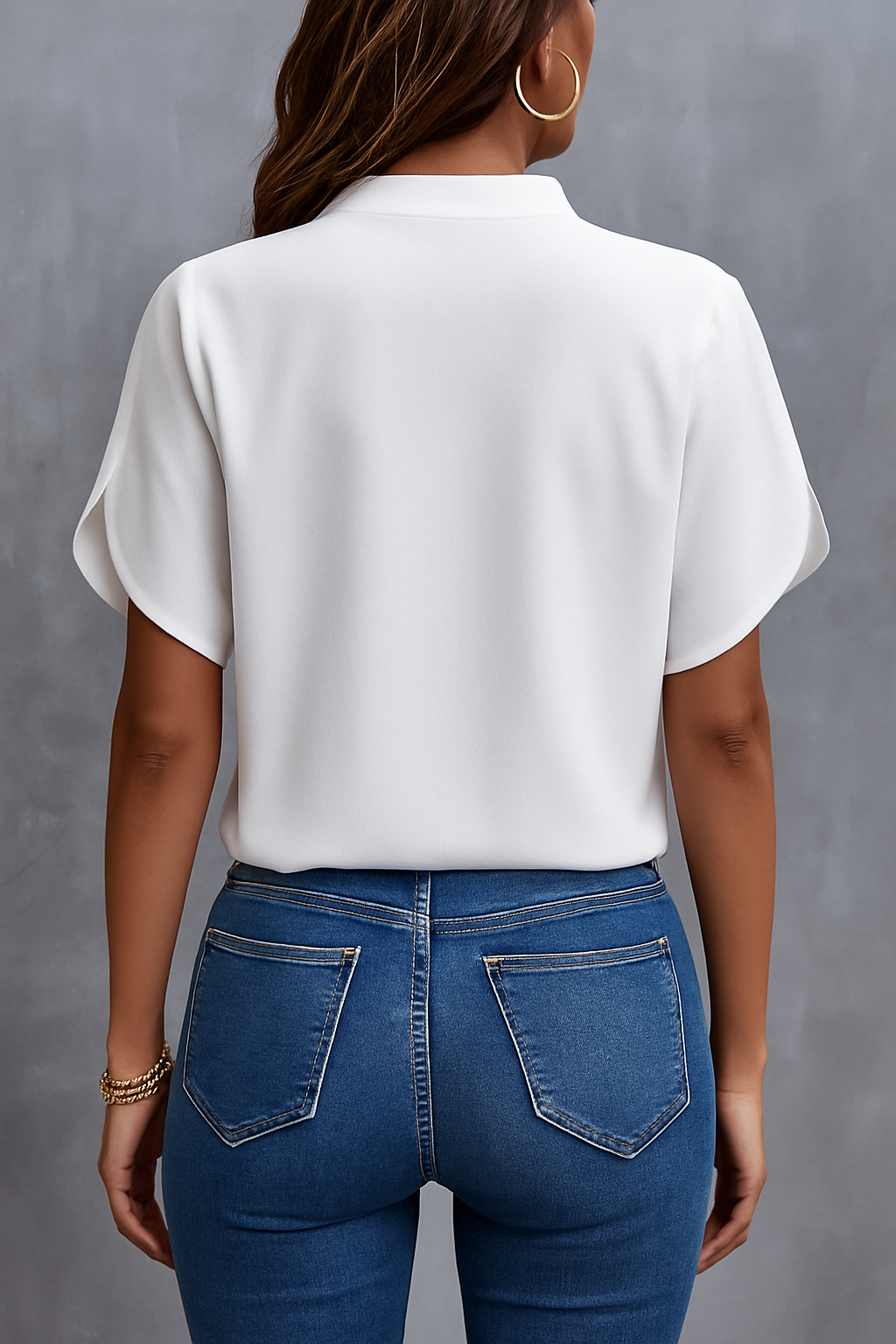 Women's Collared Button Front Blouse – Lightweight Relaxed Fit Blouse