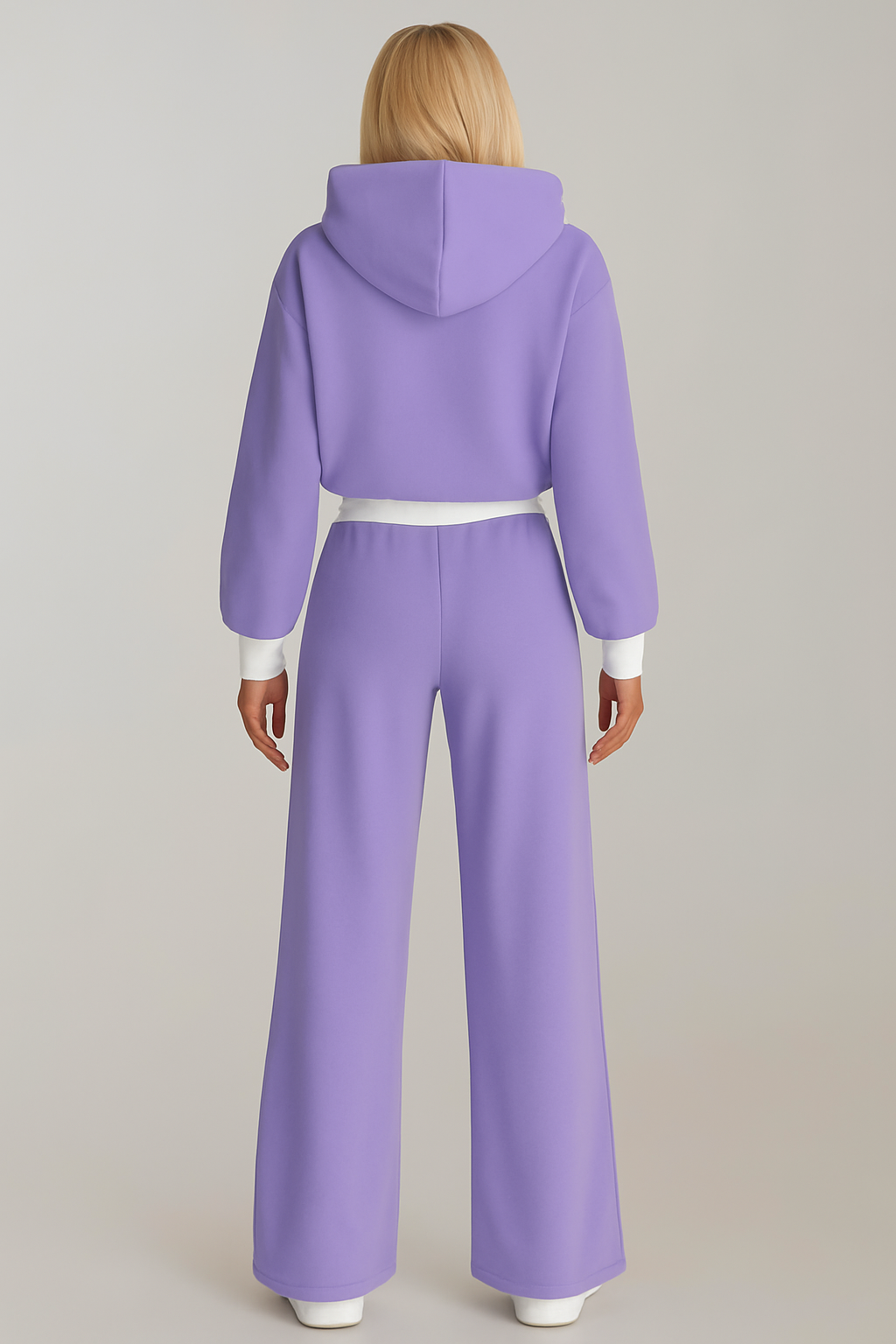 Women's High Waist Tracksuit – Cropped Hoodie Lounge Set