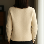 Women's Button Pocket Cardigan – Textured Knit Sweater