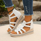 Women's Rhinestone Wedge Sandals – Platform Dress Sandals