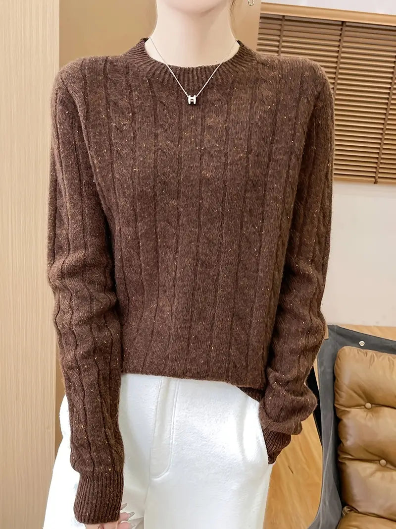 Women's Cable Knit Sweater – Classic Knit Sweater – Alice