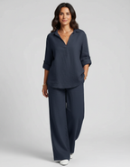 Women's Relaxed Lounge Set – Wide Leg Set