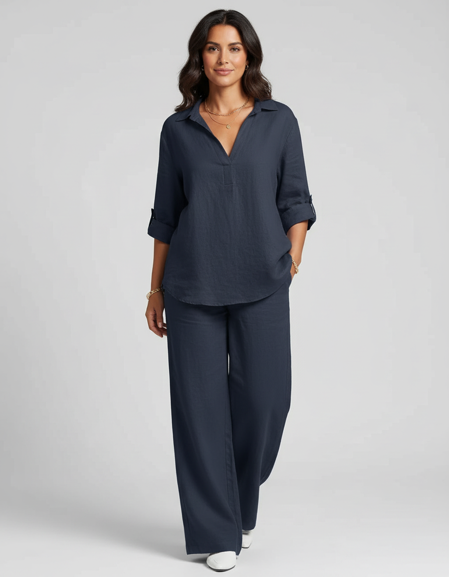 Women's Relaxed Lounge Set – Wide Leg Set