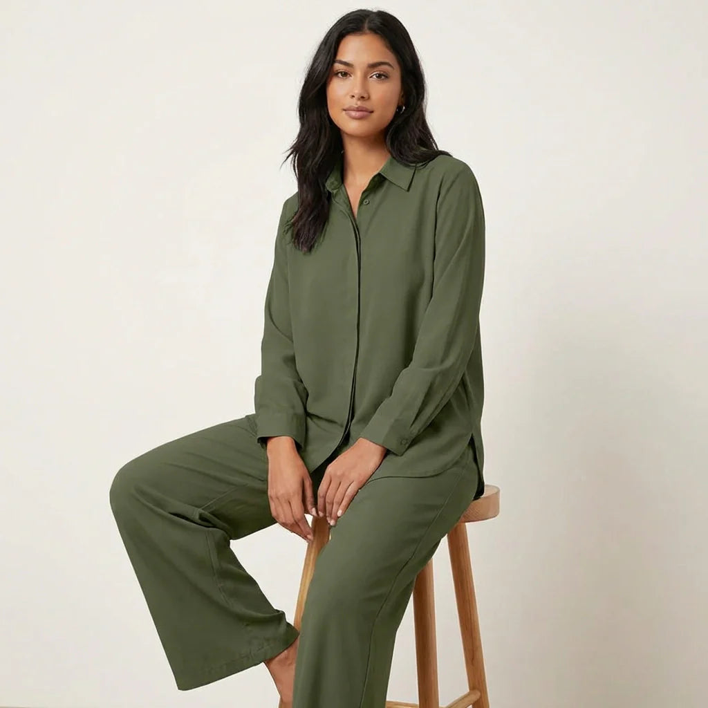 Women's Relaxed Lounge Set – Wide Leg Set