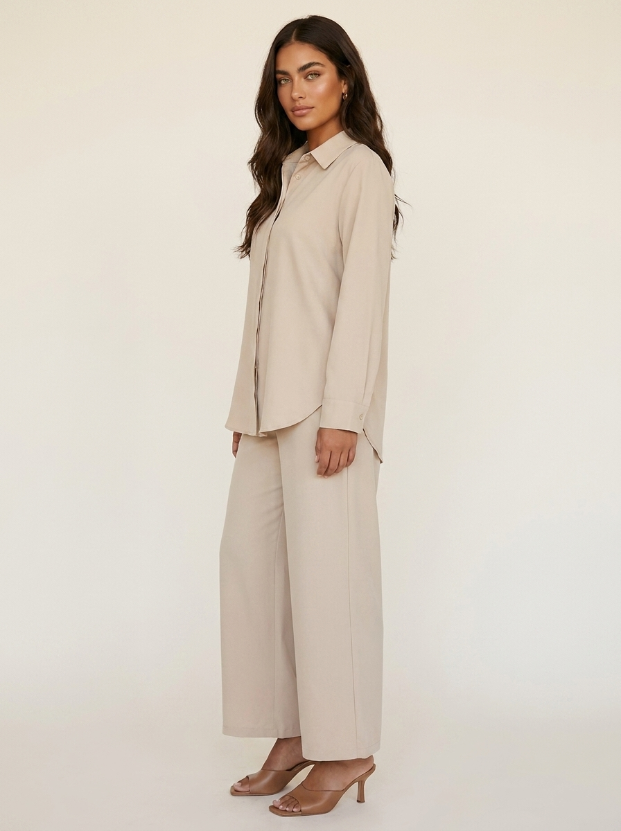 Women's Relaxed Lounge Set – Wide Leg Set