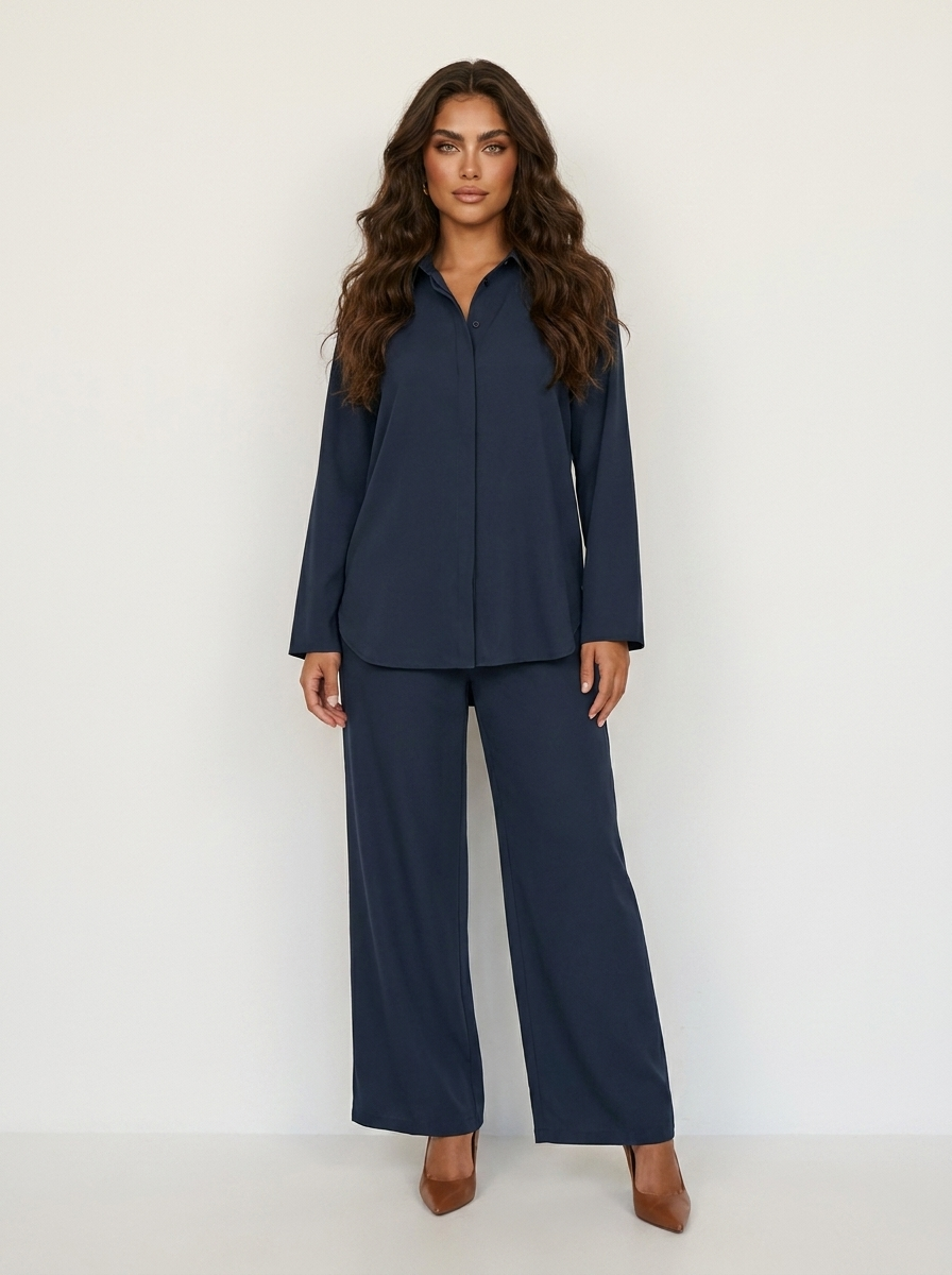 Women's Relaxed Lounge Set – Wide Leg Set