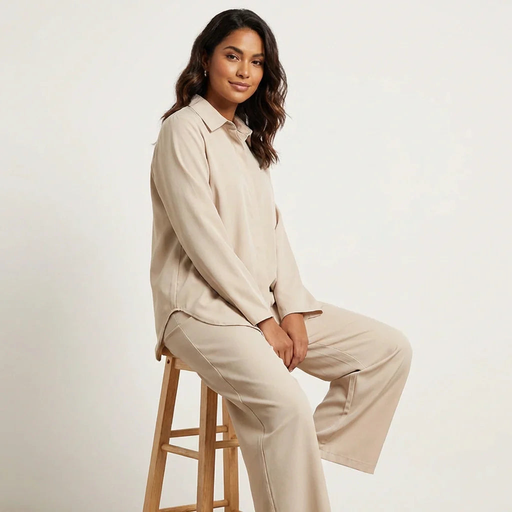 Women's Relaxed Lounge Set – Wide Leg Set