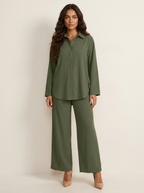 Women's Relaxed Lounge Set – Wide Leg Set