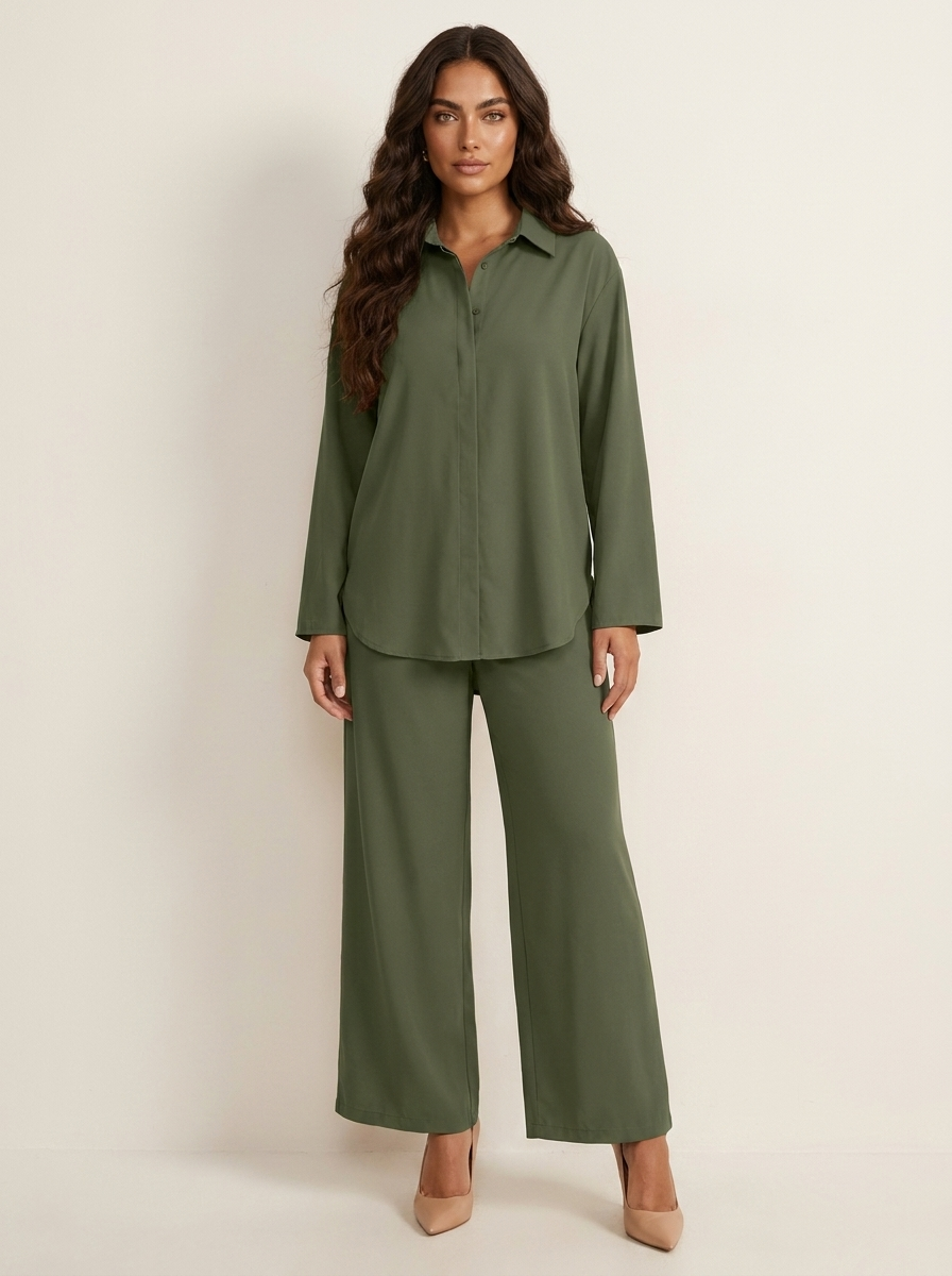 Women's Relaxed Lounge Set – Wide Leg Set