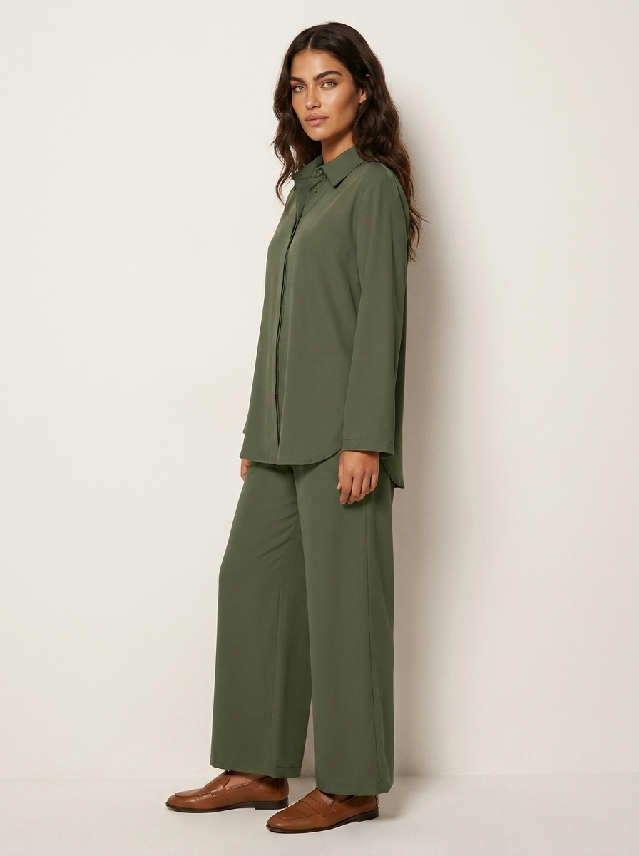 Women's Relaxed Lounge Set – Wide Leg Set