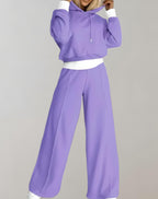 Women's Hoodie Tracksuit Set – Wide Leg Lounge Set