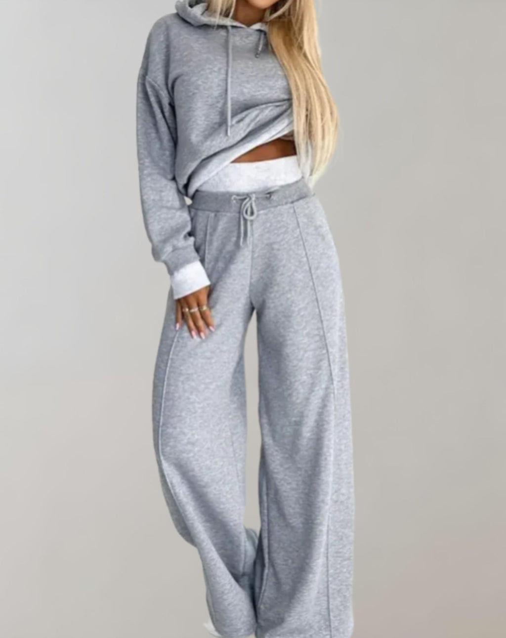 Women's Hoodie Tracksuit Set – Wide Leg Lounge Set