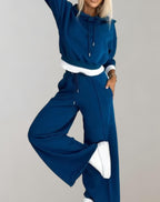 Women's Hoodie Tracksuit Set – Wide Leg Lounge Set