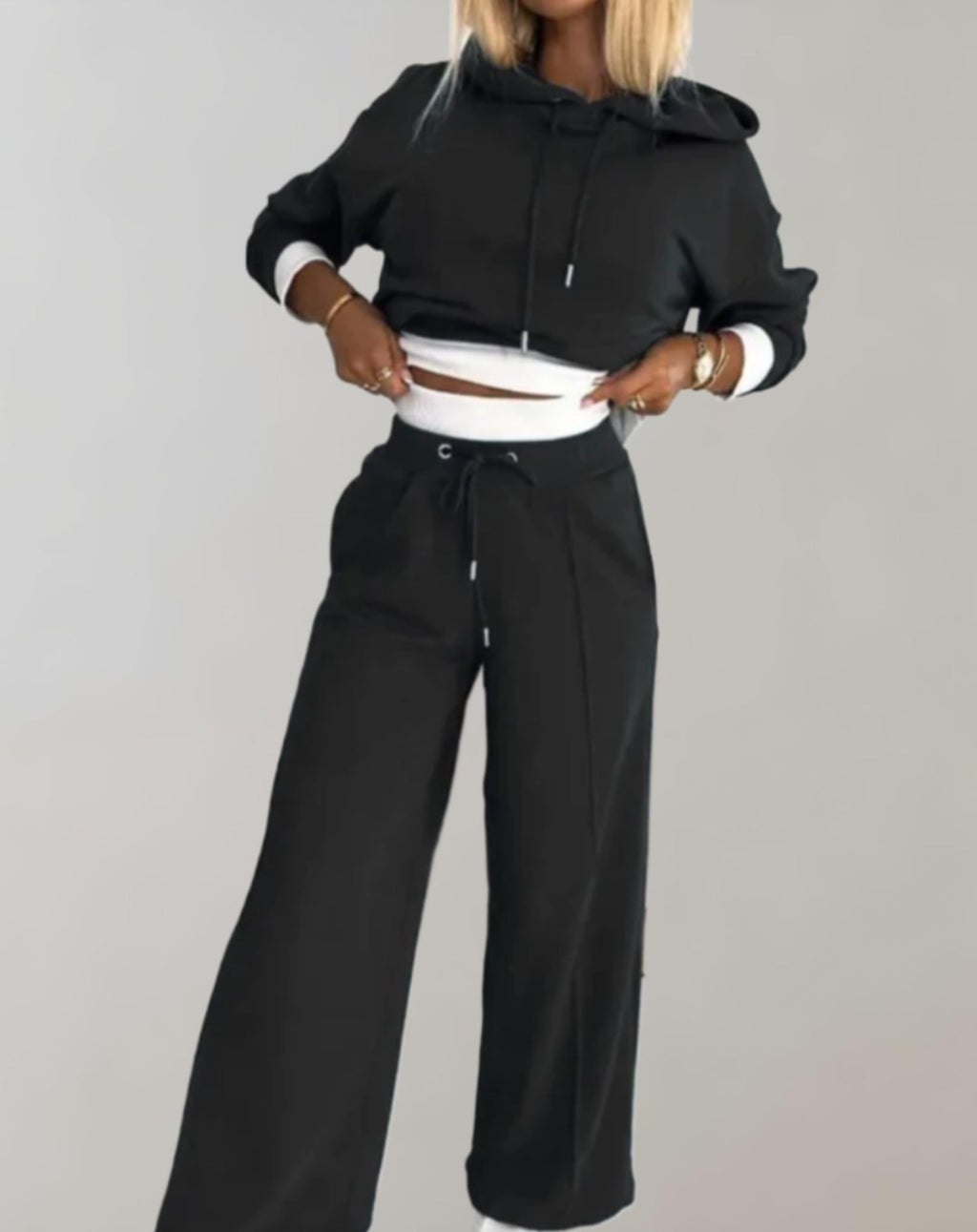 Women's Hoodie Tracksuit Set – Wide Leg Lounge Set