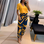 Women's Long Sleeve Blouse & Pants Set – Wide Leg Matching Trouser Set