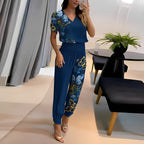 Women's Long Sleeve Blouse & Pants Set – Wide Leg Matching Trouser Set