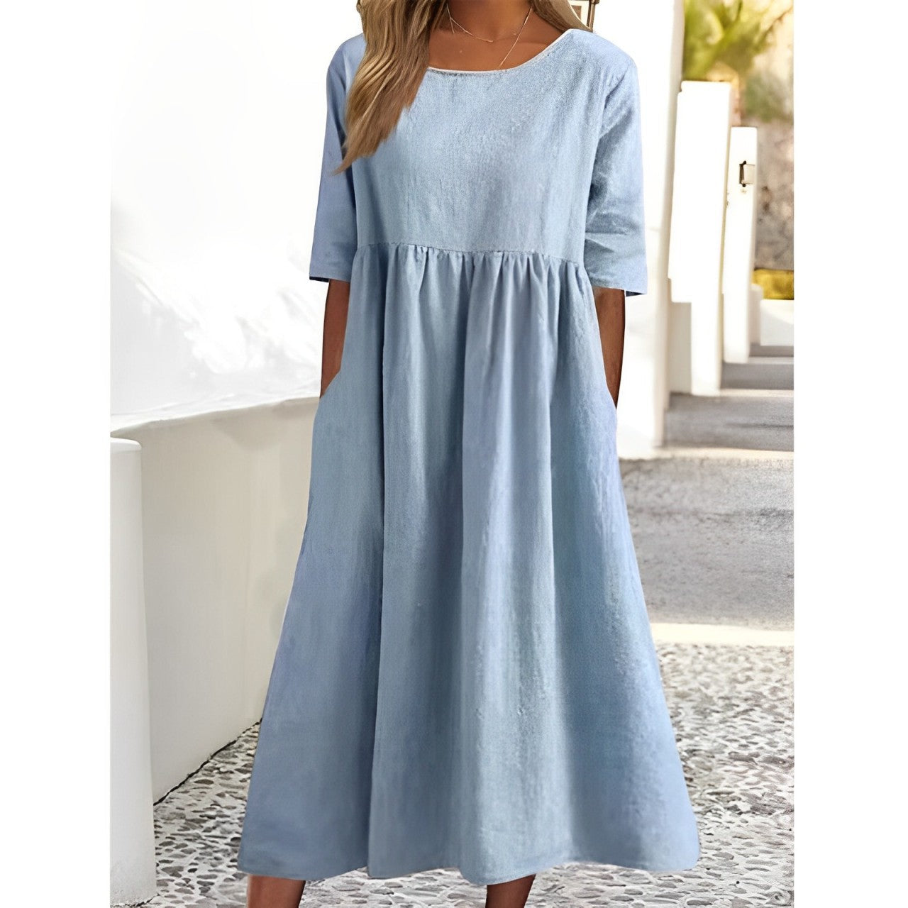 Women's Breathable Midi Dress – Casual Summer Dress