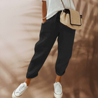 Women's Linen Blend Pants – Relaxed Wide Leg Pants