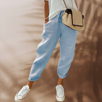 Women's Linen Blend Pants – Relaxed Wide Leg Pants