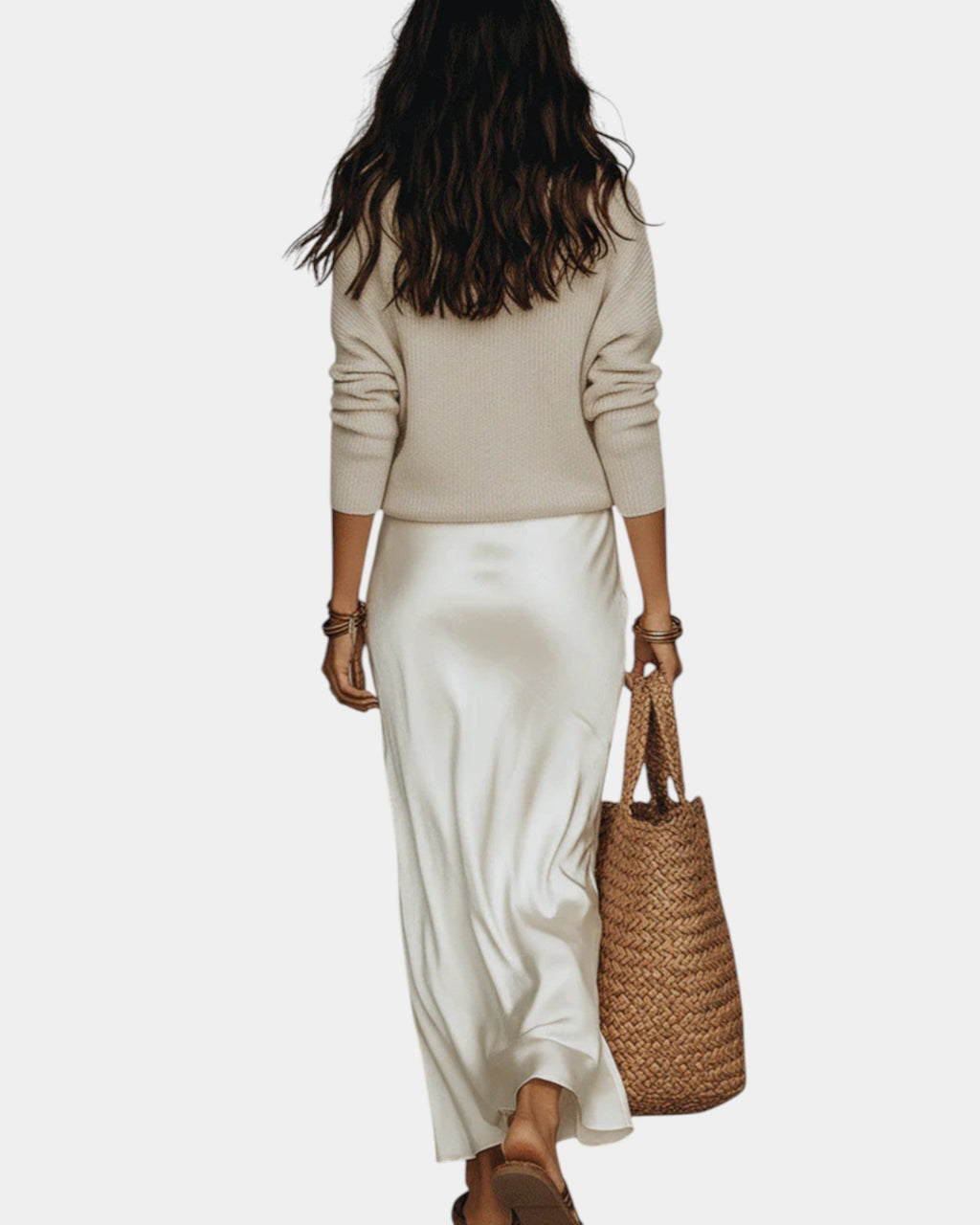 Women's Blouse & Midi Skirt Set – Long Sleeve Two-Piece Set