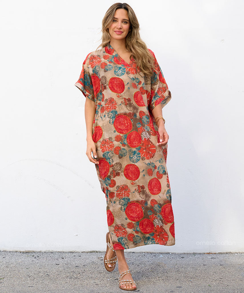 Women’s Minimalist Caftan Dress – Loose Casual Resort Style - Maisie