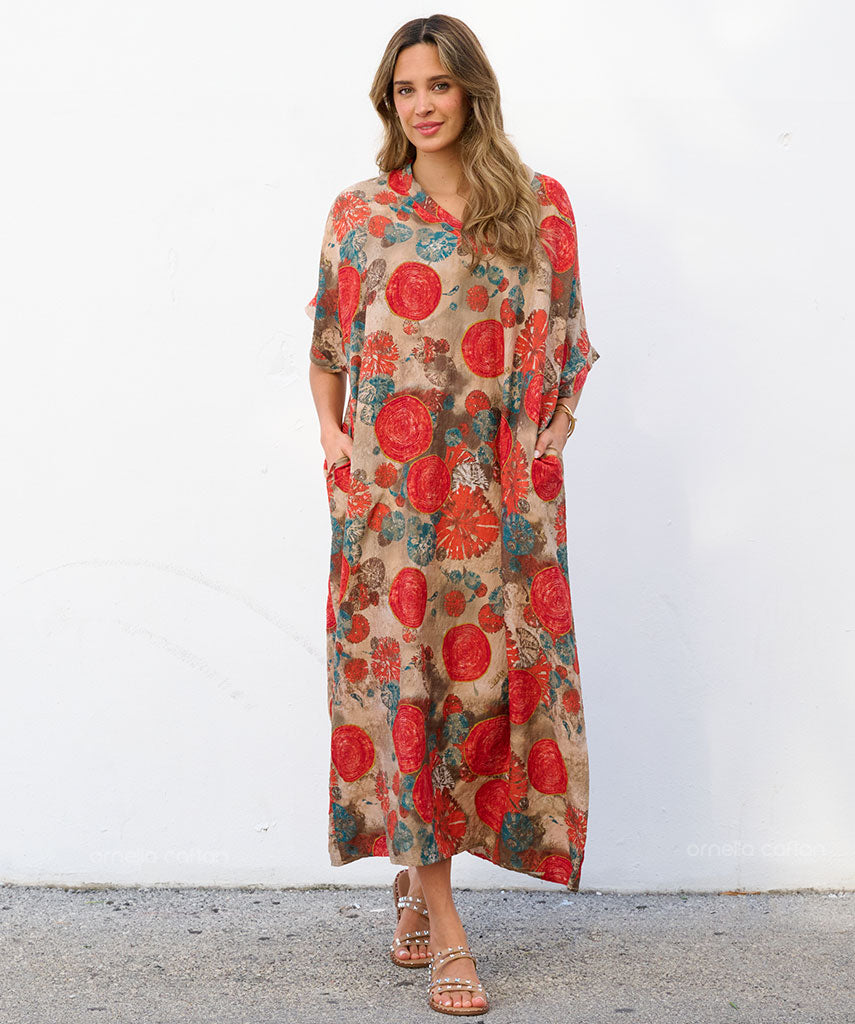 Women’s Minimalist Caftan Dress – Loose Casual Resort Style - Maisie