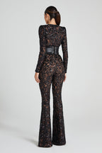 Women's Sequin Party Jumpsuit – Sparkly Formal Evening Jumpsuit