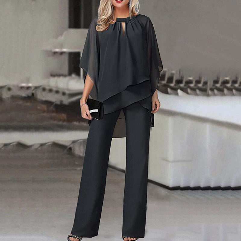 Women's Relaxed Long Sleeve Pants Set – Top & Matching Trouser Set