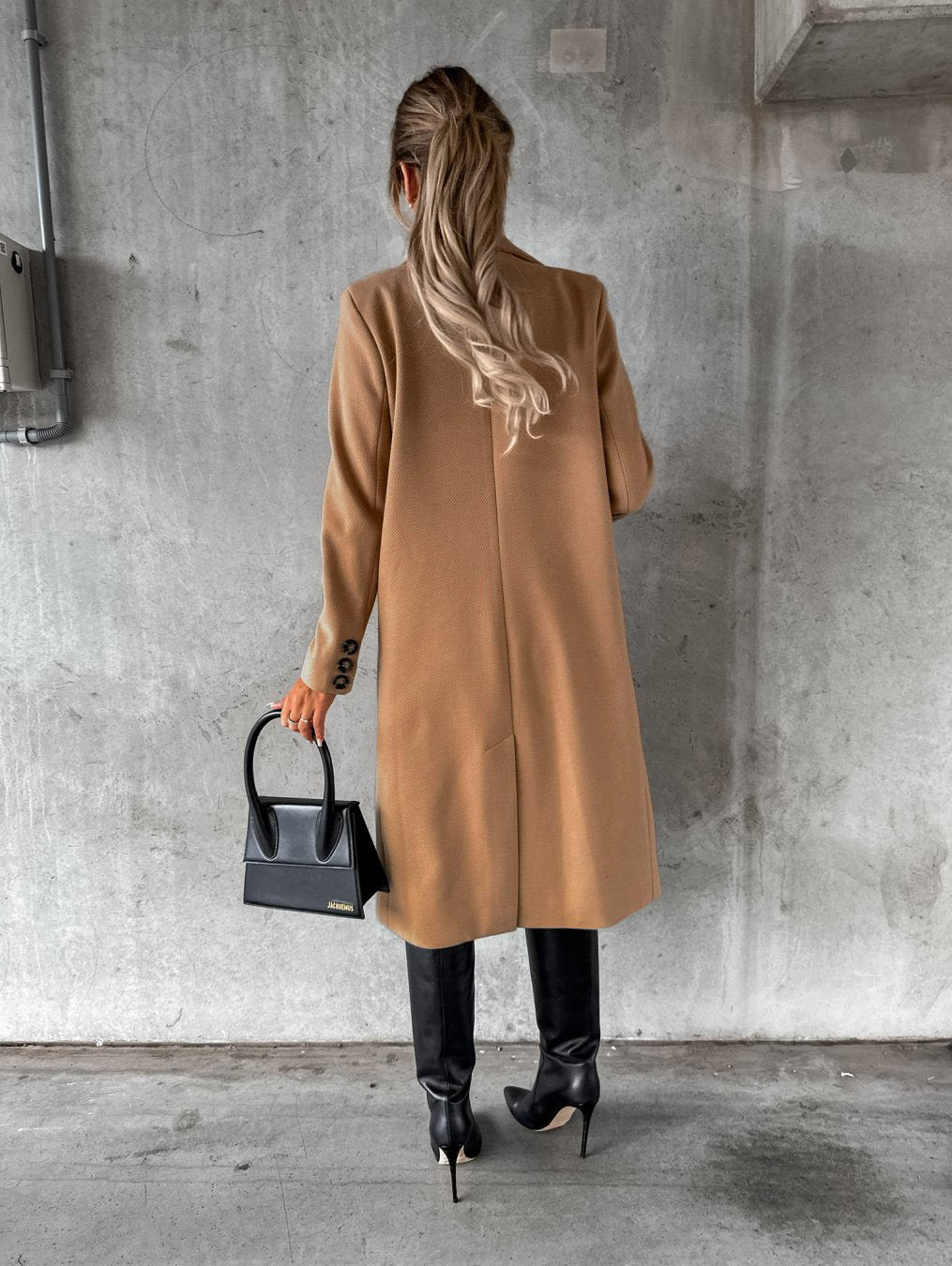 Women's Double-Breasted Long Coat – Tailored Winter Overcoat