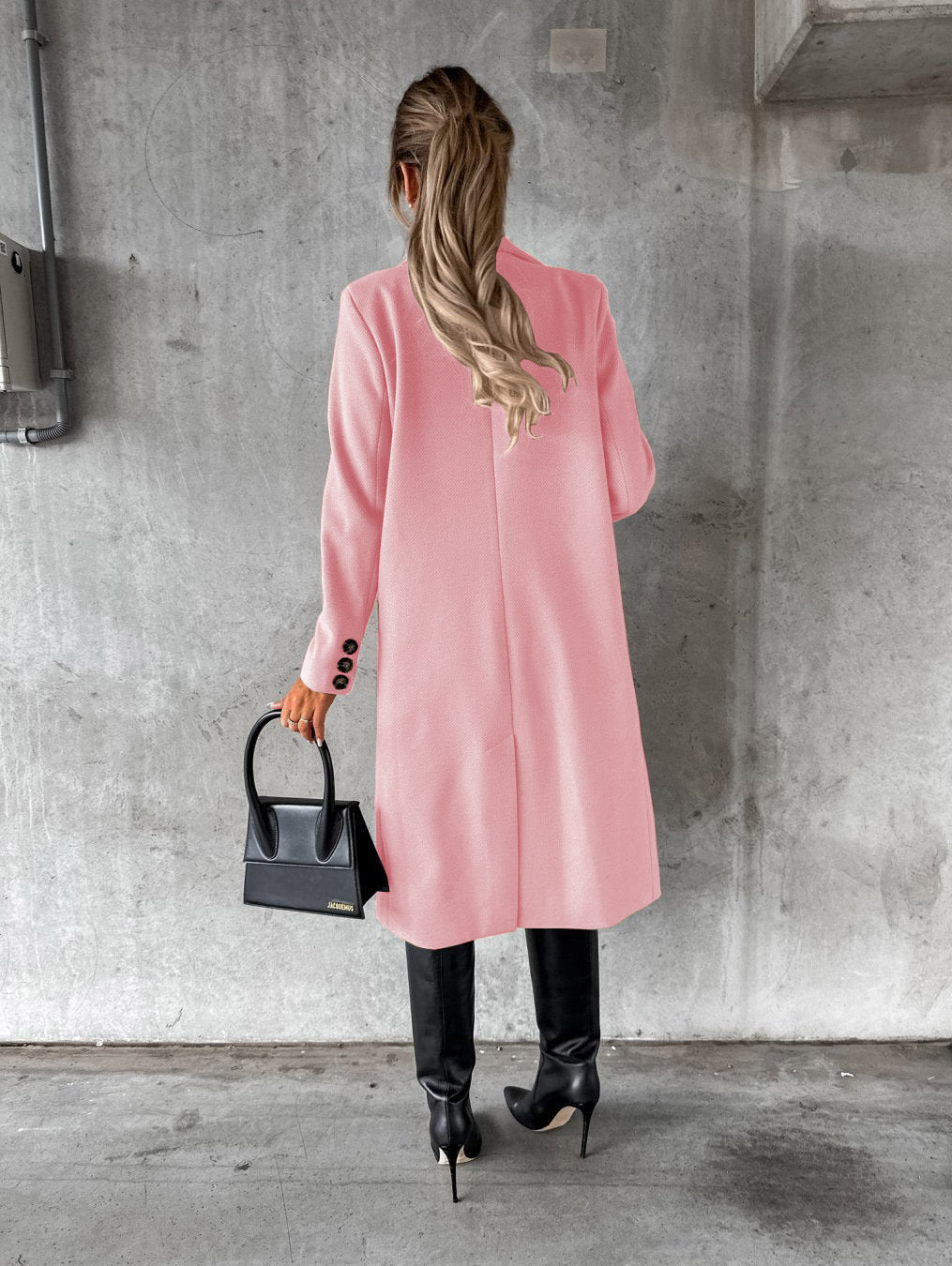 Women's Double-Breasted Long Coat – Tailored Winter Overcoat
