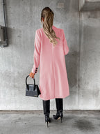 Women's Double-Breasted Long Coat – Tailored Winter Overcoat