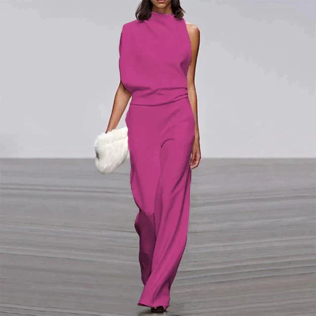 Women's Sleeveless Wide Leg Jumpsuit – Relaxed Flowy Occasion Jumpsuit