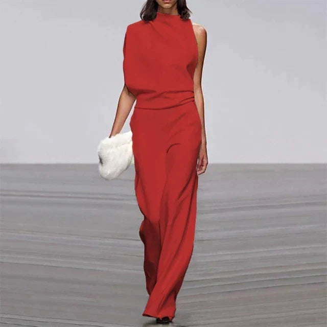 Women's Sleeveless Wide Leg Jumpsuit – Relaxed Flowy Occasion Jumpsuit
