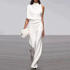 Women's Sleeveless Wide Leg Jumpsuit – Relaxed Flowy Occasion Jumpsuit