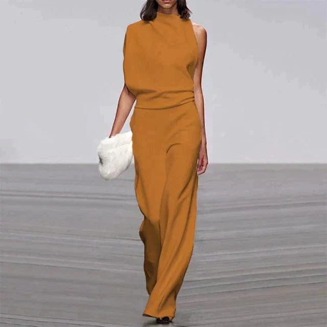 Women's Sleeveless Wide Leg Jumpsuit – Relaxed Flowy Occasion Jumpsuit
