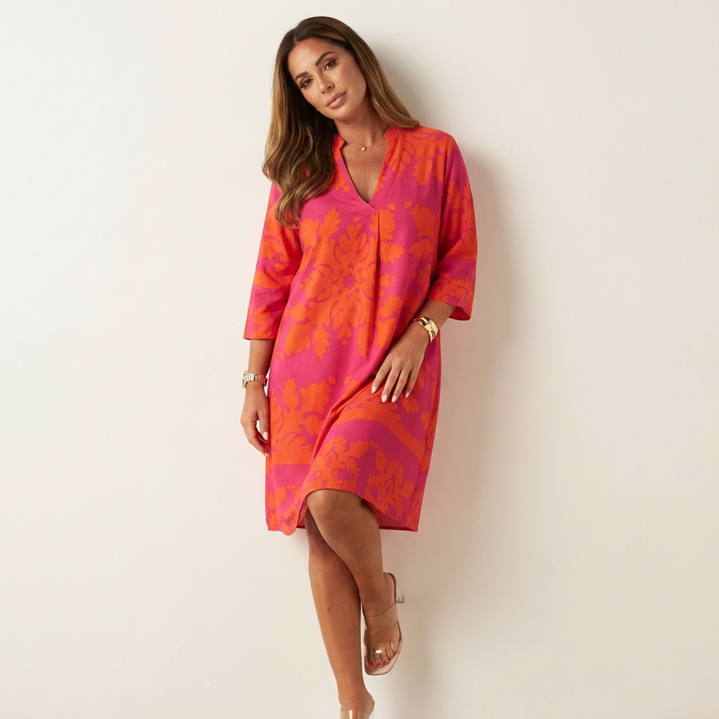 Women's Flowy Spring Dress – Casual Midi Dress