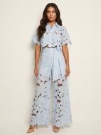 Women's Abstract Print Set – Wide Leg Pants Set