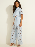 Women's Abstract Print Set – Wide Leg Pants Set