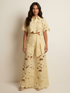 Women's Abstract Print Set – Wide Leg Pants Set