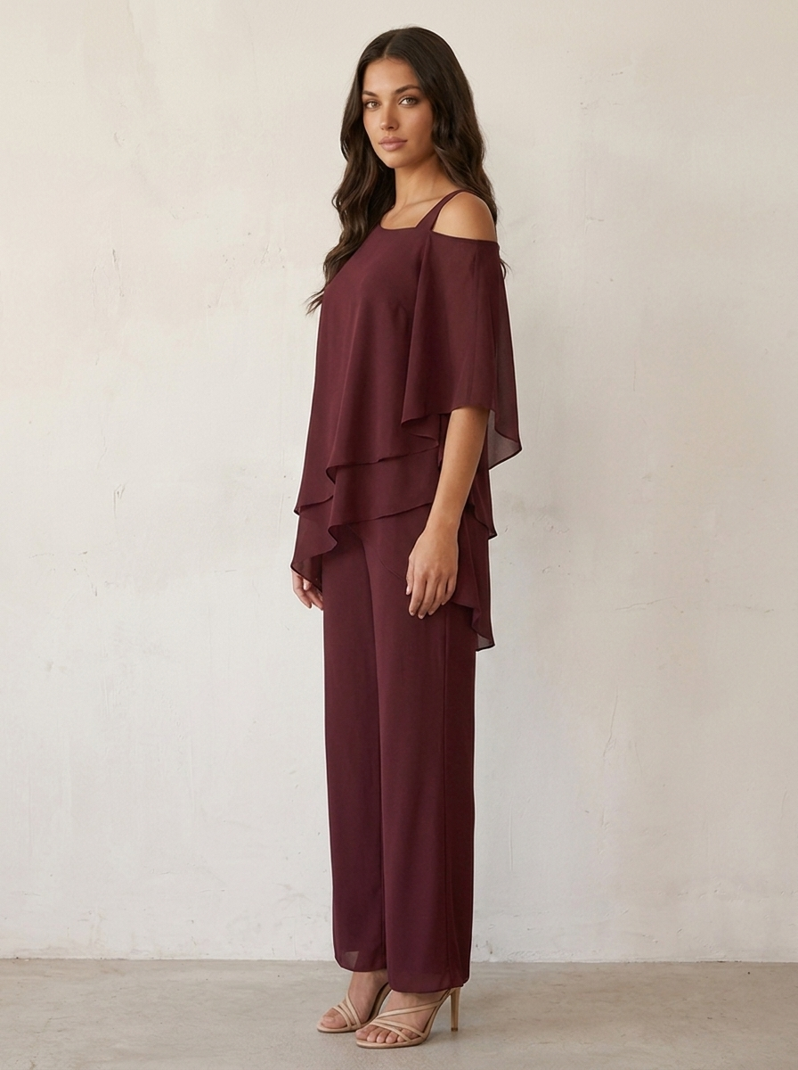Women's Chiffon Two-Piece Set – Elegant Occasion Set