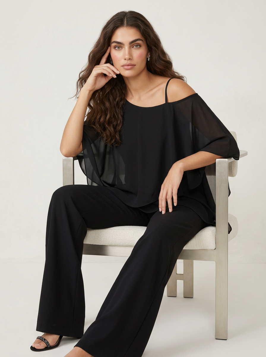 Women's Chiffon Two-Piece Set – Elegant Occasion Set
