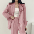 Women's Double-Breasted Blazer Set – Tailored Pants Set