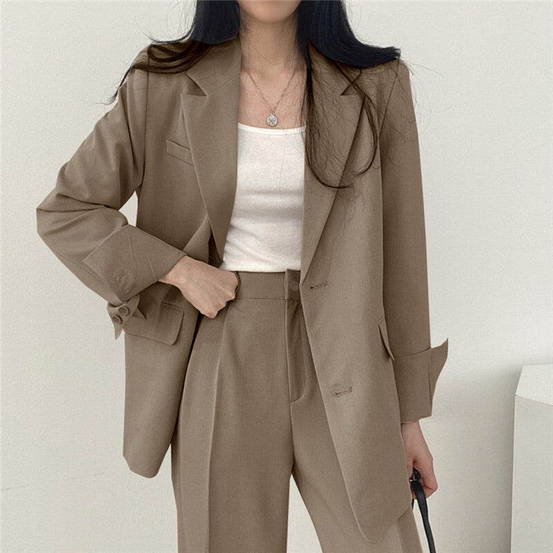 Women's Double-Breasted Blazer Set – Tailored Pants Set