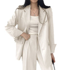 Women's Double-Breasted Blazer Set – Tailored Pants Set