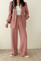 Women's Double-Breasted Blazer Set – Tailored Pants Set