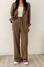Women's Double-Breasted Blazer Set – Tailored Pants Set