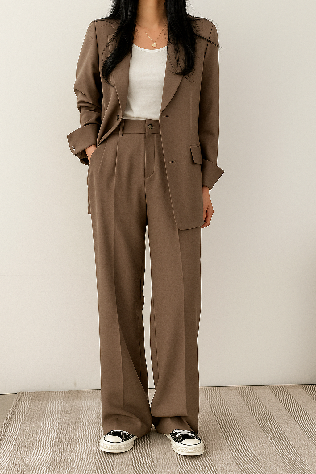 Women's Double-Breasted Blazer Set – Tailored Pants Set
