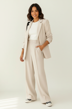 Women's Double-Breasted Blazer Set – Tailored Pants Set