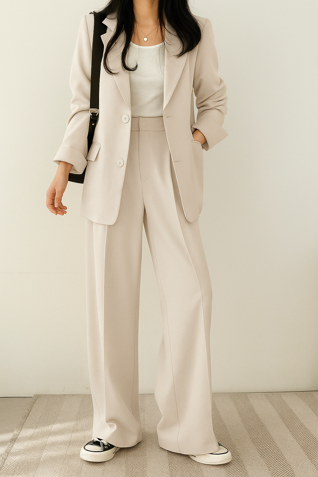 Women's Double-Breasted Blazer Set – Tailored Pants Set